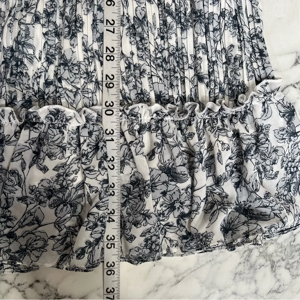 Ivy City Co Mini Brynley Floral Long Puff Sleeve Dress Blue White Girls 11/12